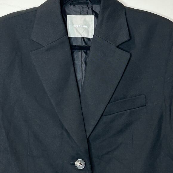 Everlane The 80's Blazer in Black 3 Button Front Long Sleeve Women's Size 6 NWOT - Picture 5 of 12